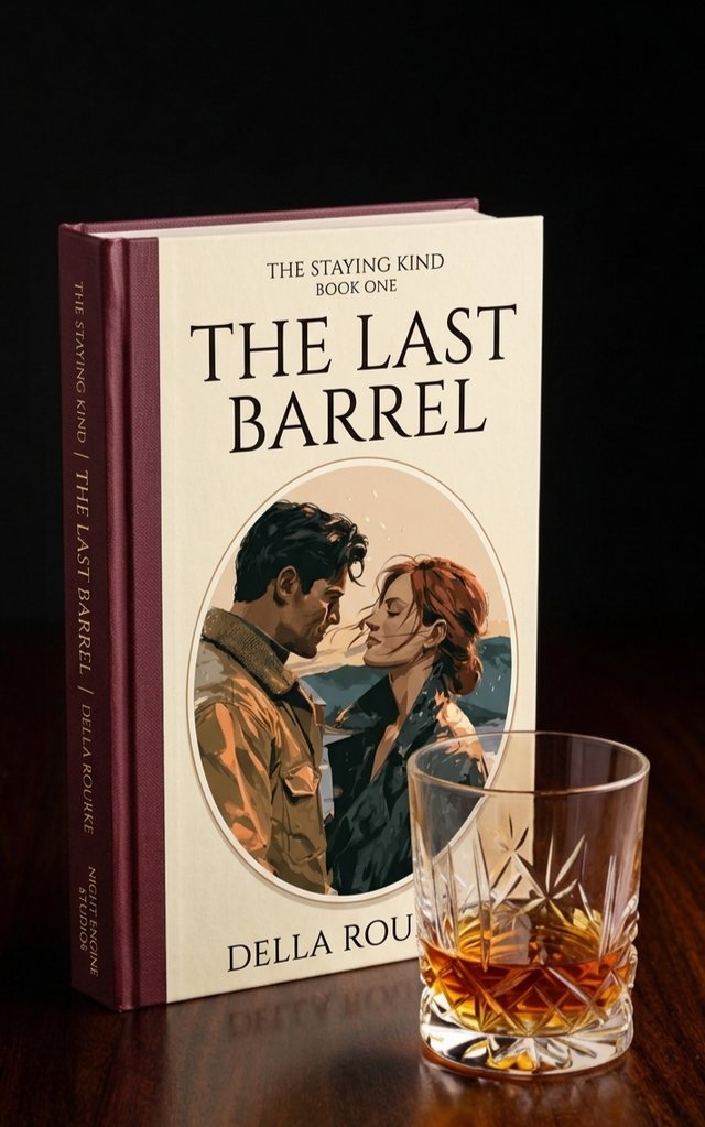 The Last Barrel hardcover beside a glass of rye
